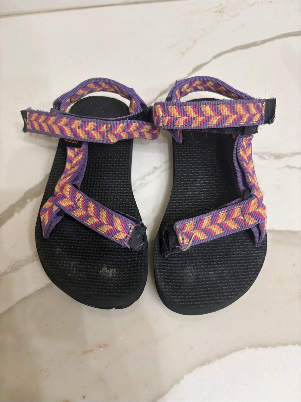 Teva Purple, Pink and Yellow Woven Strap Sandals
